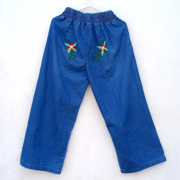 Hand embroidered Capri pants for women Amazon jungle